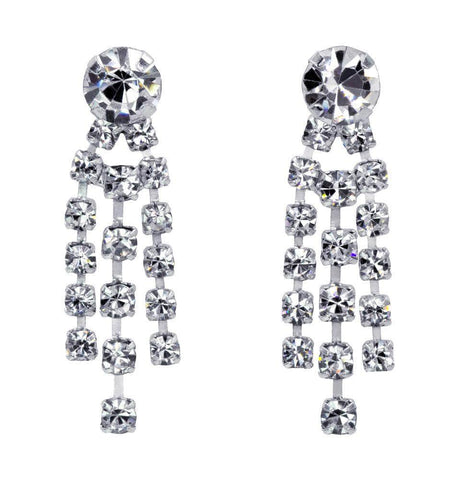 #14126 - Small Crystal Waterfall Earring Earrings - Dangle Rhinestone Jewelry Corporation