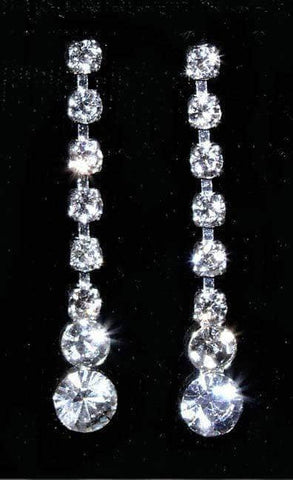 #14168 -Graduated Bottom Drop Earring Earrings - Dangle Rhinestone Jewelry Corporation
