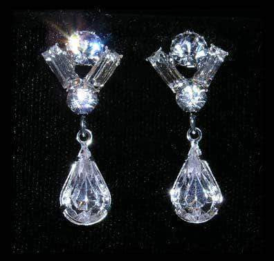 Rhinestone Dangle Drop Earrings #14733 - Champagne Cup Drop Earring Earrings 