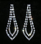 #15078 - Double Shovel Earring Earrings - Dangle Rhinestone Jewelry Corporation