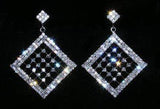 #15151 - Drop Diamond Cage Filled Earring Earrings - Dangle Rhinestone Jewelry Corporation
