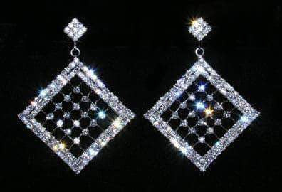 #15151 - Drop Diamond Hoop Cage Filled Earring