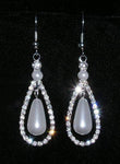 #15280 - Double Teardrop Pearl Fish Hook Earring Earrings - Dangle Rhinestone Jewelry Corporation