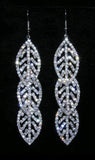 #15318 - Triple Layered Drop Leaf Fish Hook Earrings Earrings - Dangle Rhinestone Jewelry Corporation