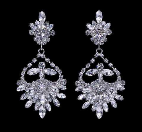 #15789 - Pageant Praise Drop Earrings Earrings - Dangle Rhinestone Jewelry Corporation