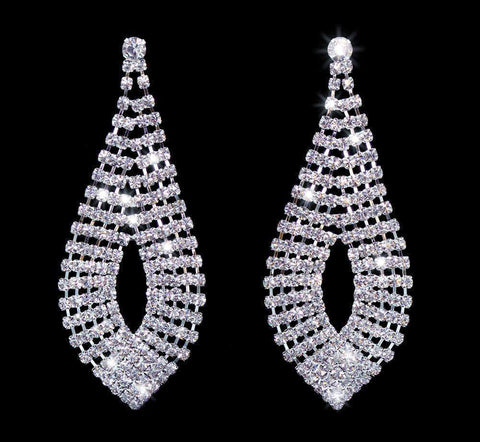 #16103 - 5 Row Teardrop Earring Earrings - Dangle Rhinestone Jewelry Corporation