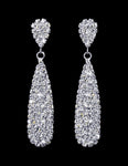 Rhinestone Drop Earrings #16482 - Rounded Rhinestone Pear Drop Earring - 2.5" Earrings - Dangles