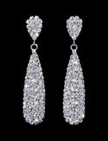 Rhinestone Drop Earrings #16482 - Rounded Rhinestone Pear Drop Earring - 2.5" Earrings - Dangles