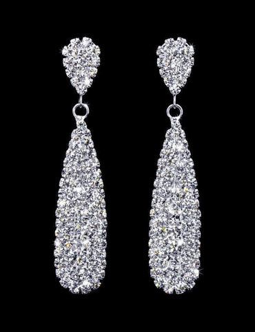 #16482 - Rounded Rhinestone Pear Drop Earring - 2.5" (Limited Supply) Earrings - Dangle Rhinestone Jewelry Corporation