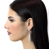 Earrings - Dangle #16482 - Rounded Rhinestone Pear Drop Earring - 2.5"