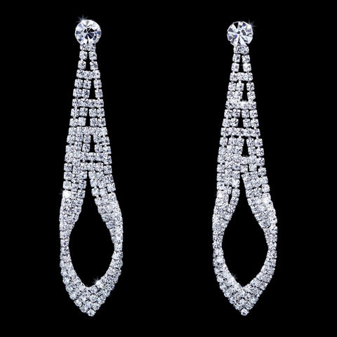 #16505 - Triple Fold Drop Earring 3.25" (Limited Supply) Earrings - Dangle Rhinestone Jewelry Corporation