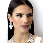 #16546 - Pearl Petals Drop Earring Earrings - Dangle Rhinestone Jewelry Corporation
