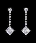 #16884 - Simple Diamond Drop Earrings - 1.25" Earrings - Dangle Rhinestone Jewelry Corporation