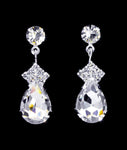 #16899 - Diamond Pear Drop Earrings - 1.25"