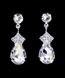 #16899 - Diamond Pear Drop Earrings - 1.25"