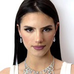 #16899 - Diamond Pear Drop Earrings - 1.25"