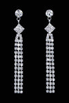 #16910 - Diamond Fringe Drop Earrings - 2.5"