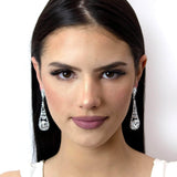Earrings - Dangle #16912 - Graduated Crystal Dangle Earrings - 2.5"