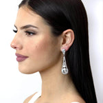 Earrings - Dangle #16912 - Graduated Crystal Dangle Earrings - 2.5"