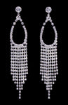 #16916 - Pear Fringe Earrings - 5" Earrings - Dangle Rhinestone Jewelry Corporation