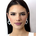 #17063 - Curved Heart Drop Earrings - 2"