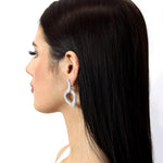 #17063 - Curved Heart Drop Earrings - 2"