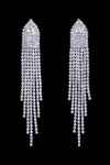 #17066 - Squid Fringe Earrings - 4" Earrings - Dangle Rhinestone Jewelry Corporation
