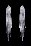 #17066 - Squid Fringe Earrings - 4" Earrings - Dangle Rhinestone Jewelry Corporation