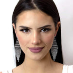 #17071 - Geometric Fringe Earrings - 3.75"