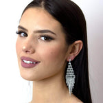 #17071 - Geometric Fringe Earrings - 3.75"