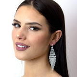 #17071 - Geometric Fringe Earrings - 3.75"