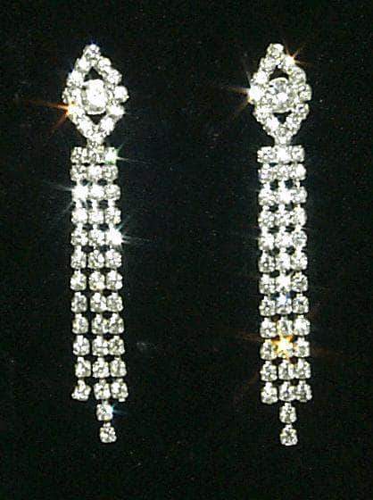 Long dangle rhinestone earrings hotsell