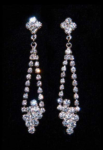 Rhinestone Earrings #10007E - 2" Dangle (Limited Supply) Earrings - Dangle Rhinestone Jewelry Corporation