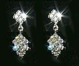 Rhinestone V Drop Earring - #9999E Earrings - Dangle Rhinestone Jewelry Corporation