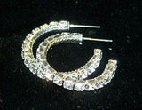 #12155 1" Rhinestone Hoop Earrings Earrings - Hoop Rhinestone Jewelry Corporation