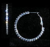 #14982 - 1 3/8" Rhinestone Hoop Earrings