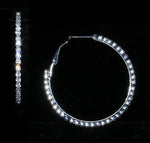 #14984 - 1 3/4" Rhinestone Hoop Earrings Earrings - Hoop Rhinestone Jewelry Corporation