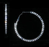#14984 - 1 3/4" Rhinestone Hoop Earrings Earrings - Hoop Rhinestone Jewelry Corporation