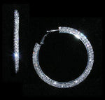 #14986 - 2 3/8" Rhinestone Hoop Earrings Earrings - Hoop Rhinestone Jewelry Corporation