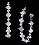 Earrings - Hoop #16922 - Diamond Pattern Hoop Earring - 2"