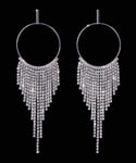 #17012 - Fringe Hoop Earrings - 5" (Limited Supply) Earrings - Hoop Rhinestone Jewelry Corporation