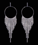 #17012 - Fringe Hoop Earrings - 5" (Limited Supply) Earrings - Hoop Rhinestone Jewelry Corporation