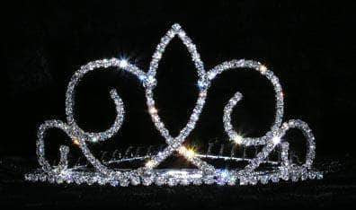 #14832 - Fleur de Swirl Frontal Comb Tiara Combs Rhinestone Jewelry Corporation