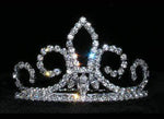 #15366 - Mini Fleur De Lis Frontal Comb Tiara Combs Rhinestone Jewelry Corporation