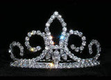 #15366 - Mini Fleur De Lis Frontal Comb Tiara Combs Rhinestone Jewelry Corporation