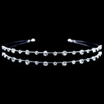 #16506 - Wire Dot Simplicity 2 Row Headband Headbands Rhinestone Jewelry Corporation