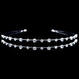 #16506 - Wire Dot Simplicity 2 Row Headband Headbands Rhinestone Jewelry Corporation