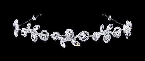 #16841 - Rosette Swirl Fexible Headband Headbands Rhinestone Jewelry Corporation