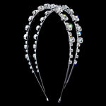 #16842 - Chunky 2 Row Headband Headbands Rhinestone Jewelry Corporation