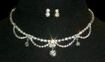 #12874 Loop Drop Necklace and Earring Set Necklace Sets - Low price Rhinestone Jewelry Corporation